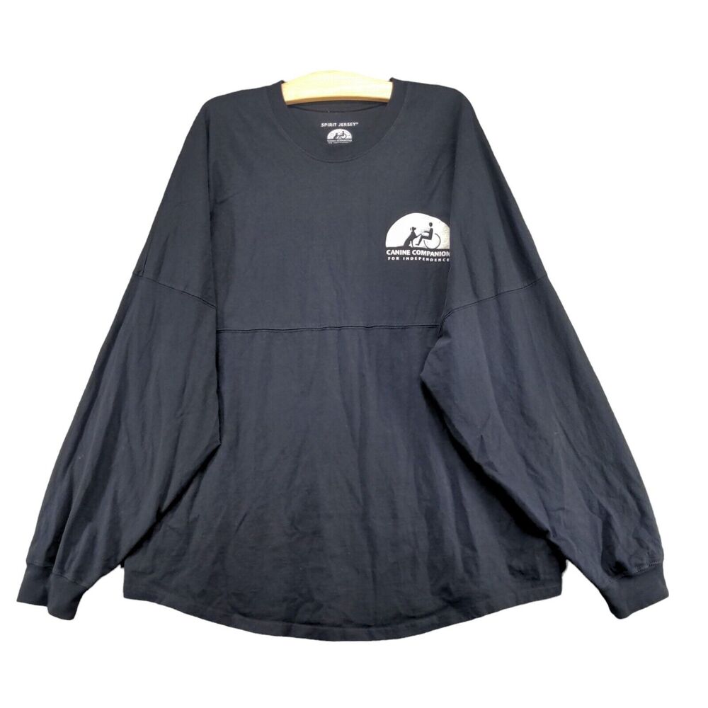 Canine Companions Men's Spirit Jersey XL Long Sleeve Blue Crew Neck Cotton
